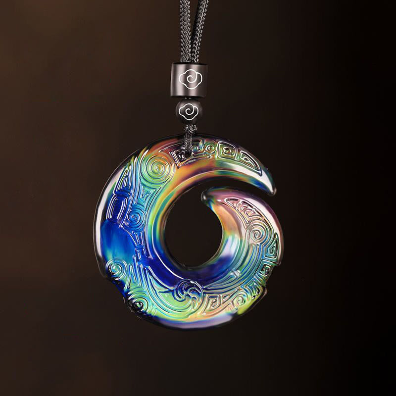 Color-Changing One's Luck Improves Design Pattern Liuli Crystal Necklace Pendant Necklaces & Pendants BS Color-Changing Pendant+Auspicious Cloud Rope