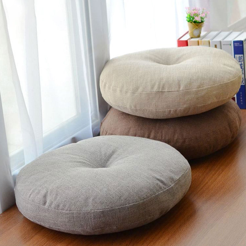 Buddha Stones Lotus Simple Pattern Linen Meditation Seat Cushion Home Living Room Decoration Decorations buddhastoneshop 2