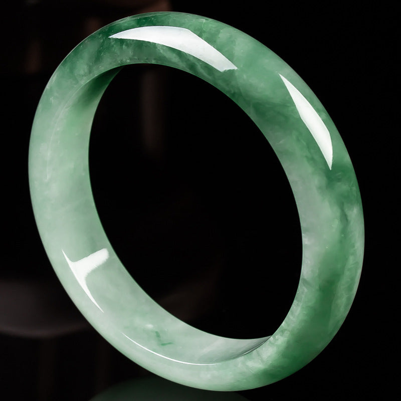 Buddha Stones Natural Jade Fortune Blessing Bangle Bracelet Bracelet BS 7