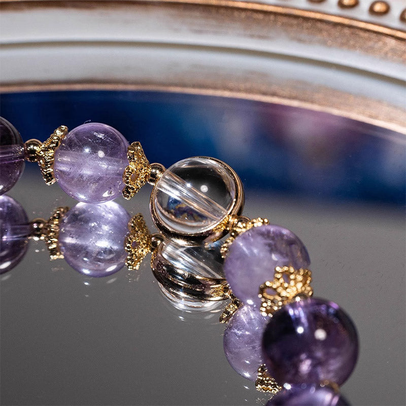 Buddha Stones Natural Amethyst Inner Peace Healing Star Charm Bracelet Bracelet BS 4