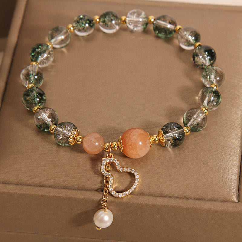 Buddha Stones Green Phantom Gourd Charm Confidence Bracelet 6