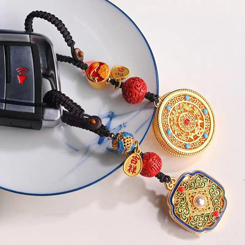 Buddha Stones Fu Character Blessing Ruyi Charm Key Chain Key Chain BS 1