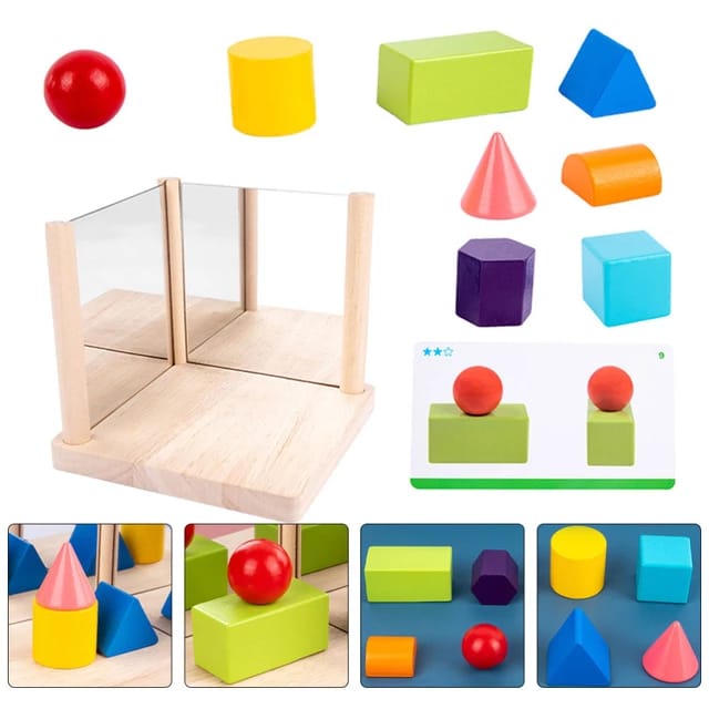 Espejo de madera Bloques de patrones 3D - 893
