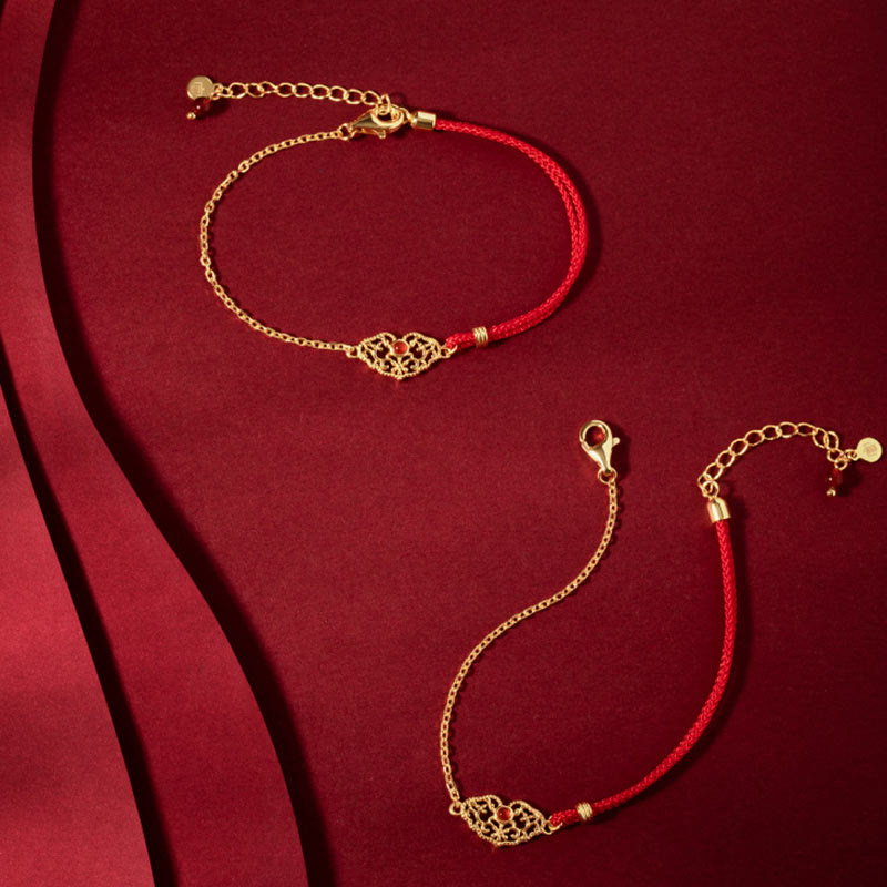 Buddha Stones Lock of Good Wishes Luck Strength Chain Bracelet Bracelet BS 4