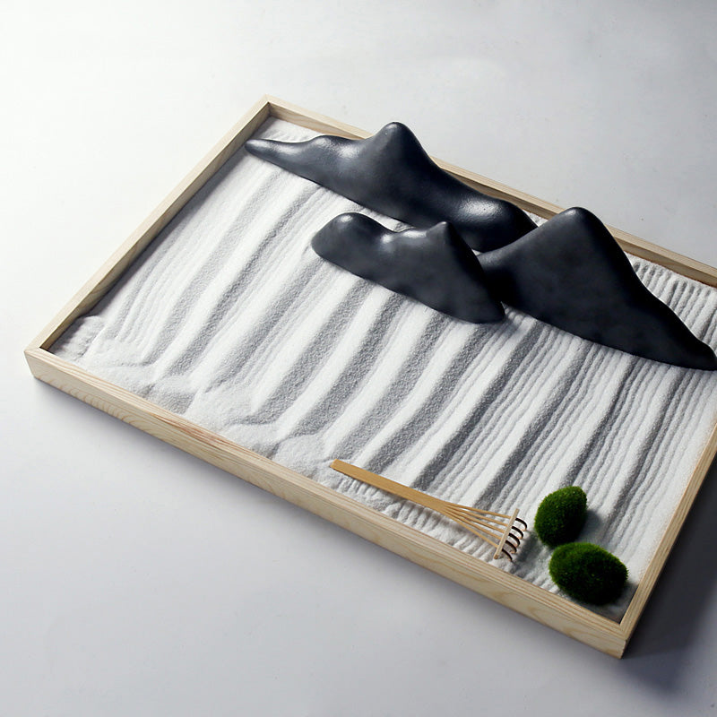 Buddha Stones Rocks Landscape Meditation Enlightenment Zen Garden Decoration Decorations BS Black Two Grass