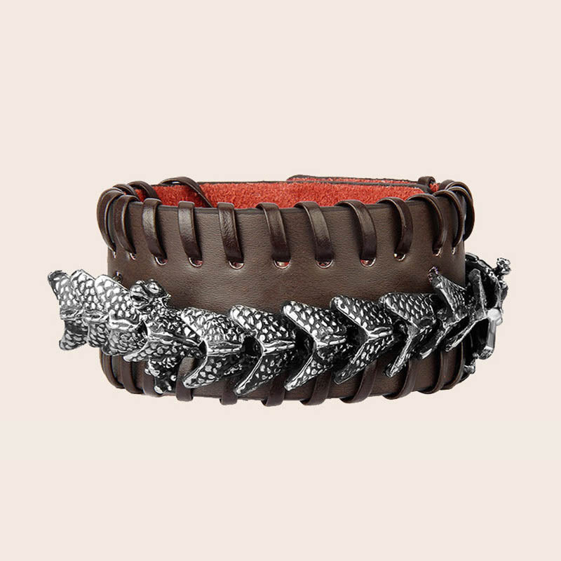 Buddha Stones Dragon Leather Protection Weave Bracelet Bracelet BS 2