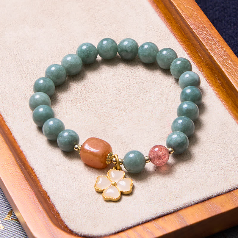 Foviel Bring Good Luck Green Jade Bracelet Bangle Bundle