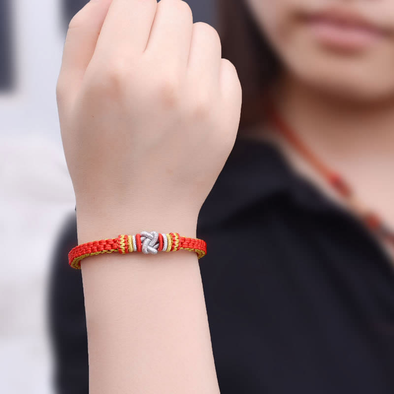 Buddha Stones Colorful Rope True Love Knot Luck Handmade Bracelet Bracelet BS 9