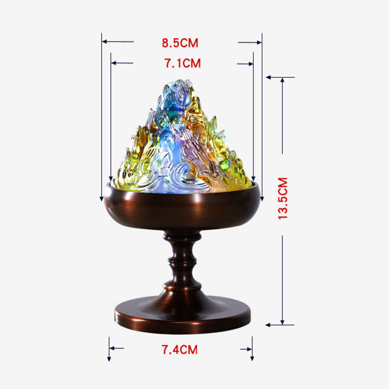 Buddha Stones Liuli Crystal Mountain Healing Meditation Incense Burner Incense Burner BS 9