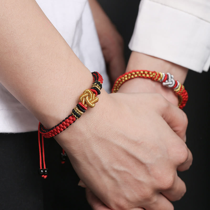 Buddha Stones Colorful Rope True Love Knot Luck Handmade Bracelet Bracelet BS 18