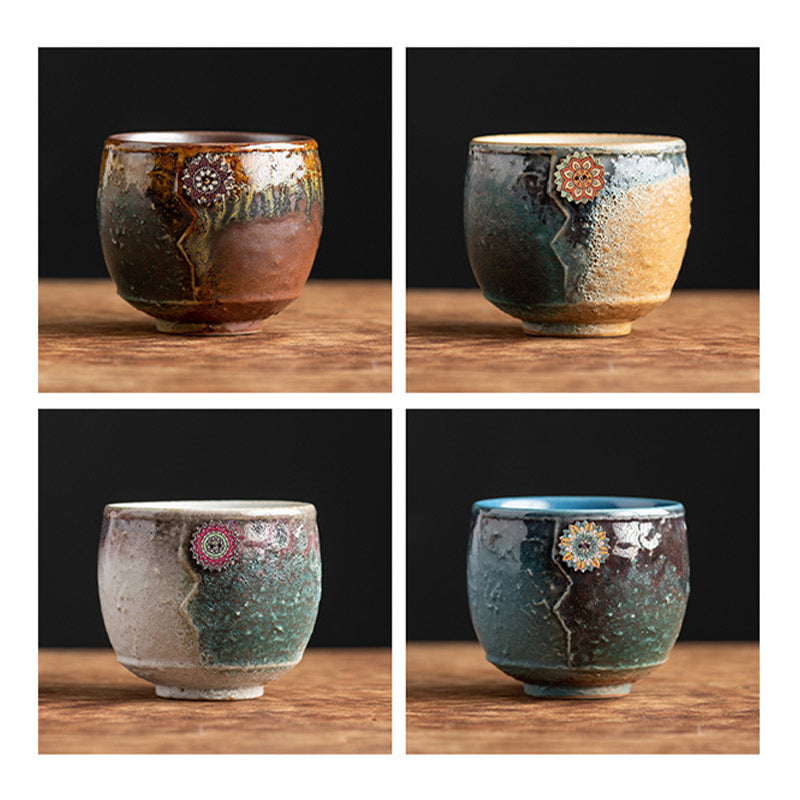 Buddha Stones Sunflower Kiln Change Ceramic Coffee Mug Tea Latte Espresso Coffee Cup 250ml Coffee Mug BS 18