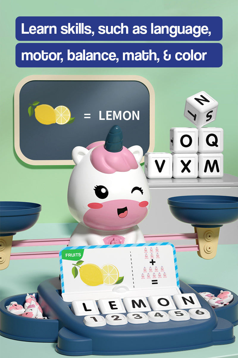 Juego de mesa educativo de dinosaurios y unicornios