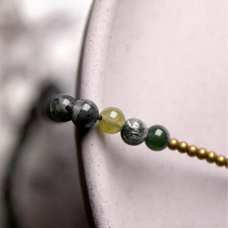 Buddha Stones Moss Agate Copper Lucky Multilayer Bracelet Bracelet BS 2