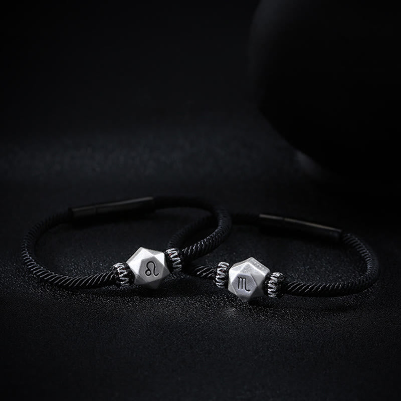 Buddha Stones 999 Sterling Silver 12 Constellations of the Zodiac Protection Handmade String Bracelet - image 9