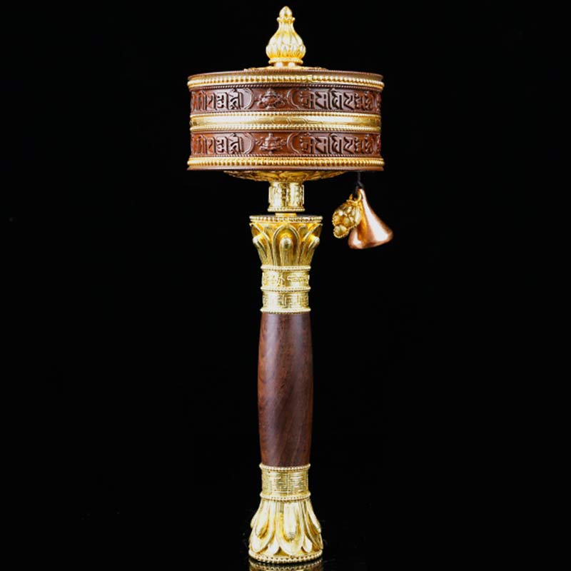Buddha Stones Tibetan Prayer Wheel Six True Words Copper Balance Decoration - Large - image 3