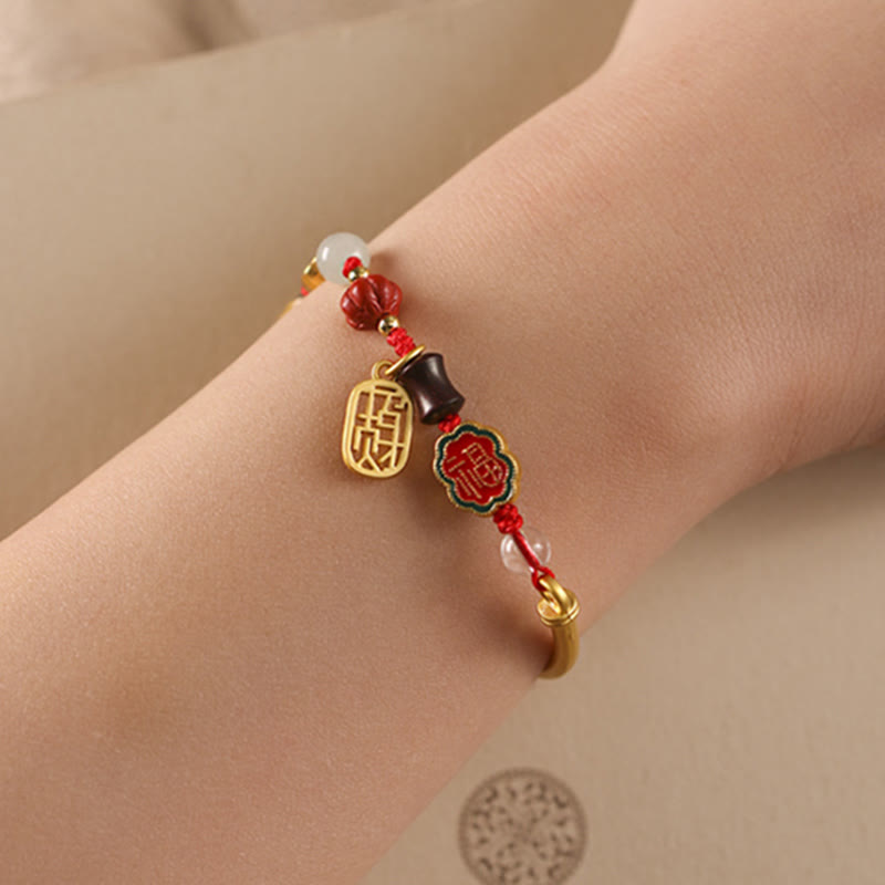 Buddha Stones Tibetan Auspicious Clouds Fortune Happiness Wealth Luck Bracelet Bracelet BS 11