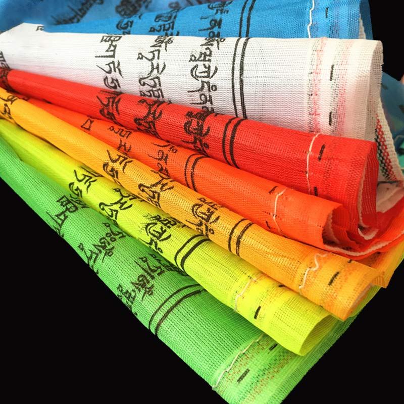 Buddha Stones Tibetan Blessing Outdoor 25 Pcs Triangle Prayer Flag Decoration Decorations buddhastoneshop 3