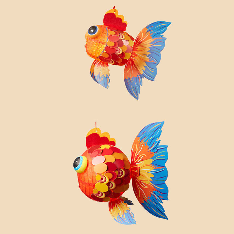 Buddha Stones DIY Good Luck Koi Fish Paper Lantern Lamp Mid-Autumn Festival Child Kids Lantern Decoration