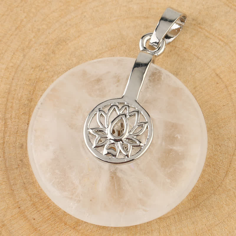 Buddha Stones Various Crystal Amethyst Pink Crystal Lotus Healing Necklace Pendant Necklaces & Pendants BS 21