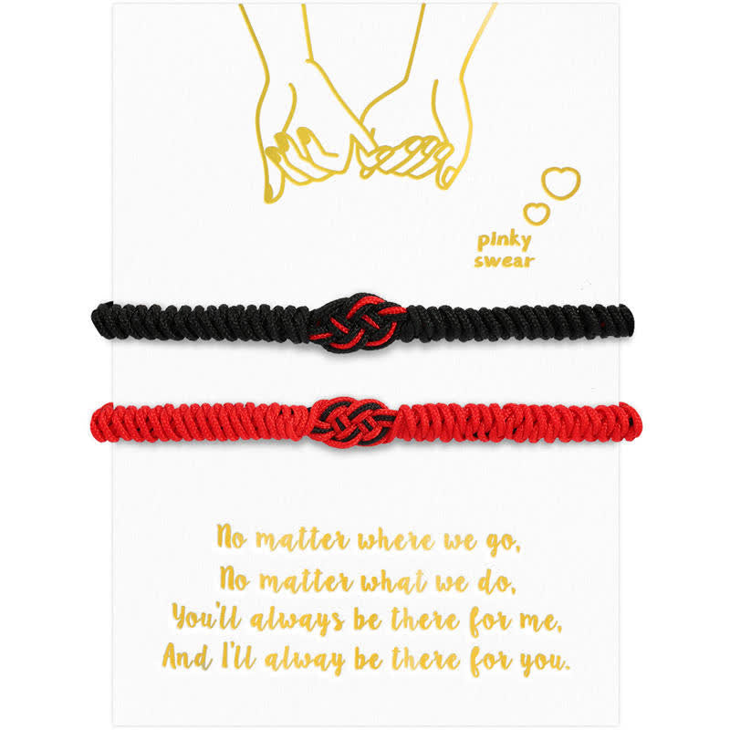 Foviel 2Pcs Tibetan Luck Chinese Knot Protection String Bracelet