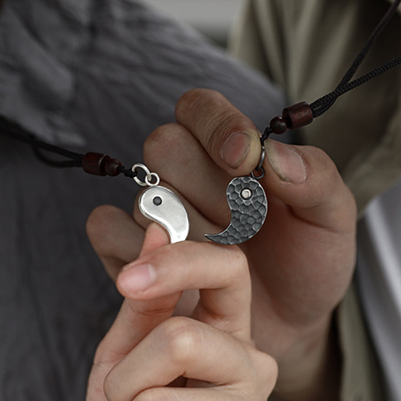 Buddha Stones 990 Sterling Silver Yin Yang Balance Harmony Necklace Pendant (Extra 30% Off | USE CODE: FS30) - image 3