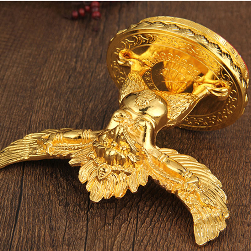Buddha Stones Tibetan Gold Garuda Bird Alloy Protection Home Decoration Decorations BS 12