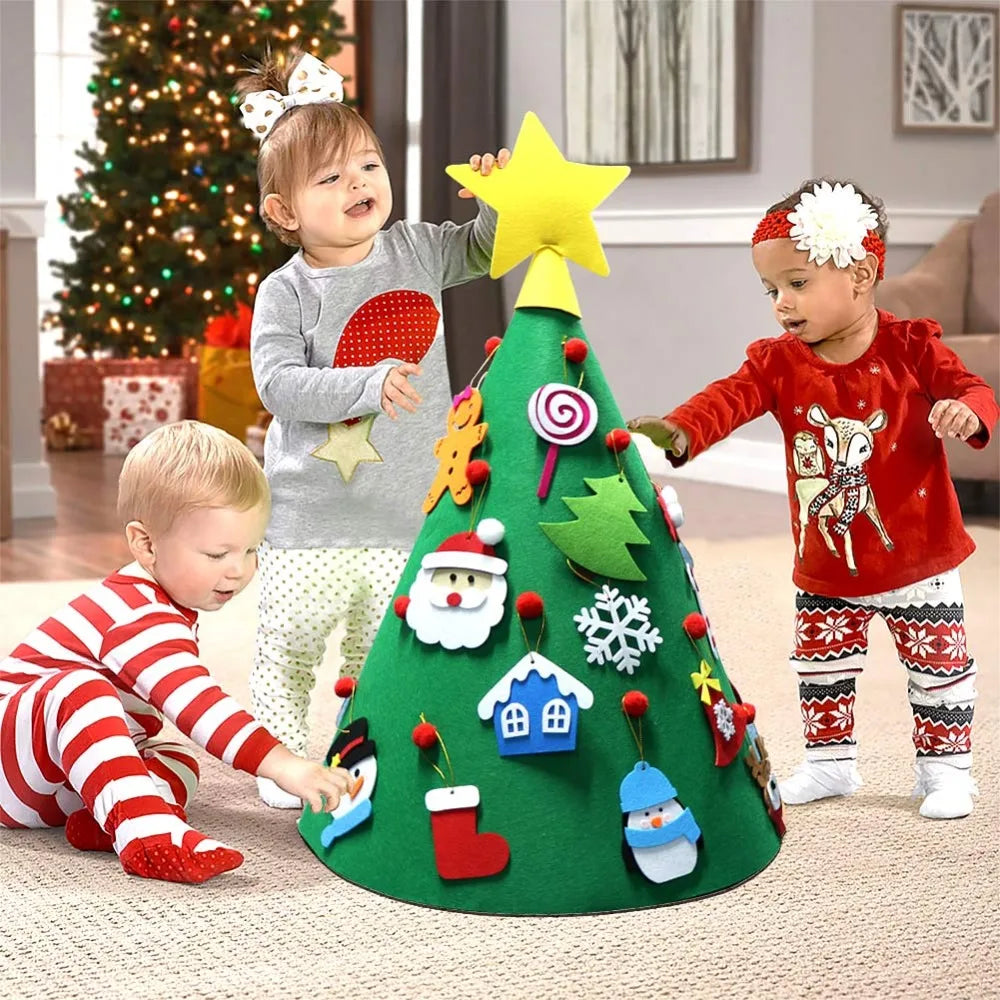 Fidtoy Sapin de Noël en Feutre DIY – Décoration de Noël Interactive pour Enfants