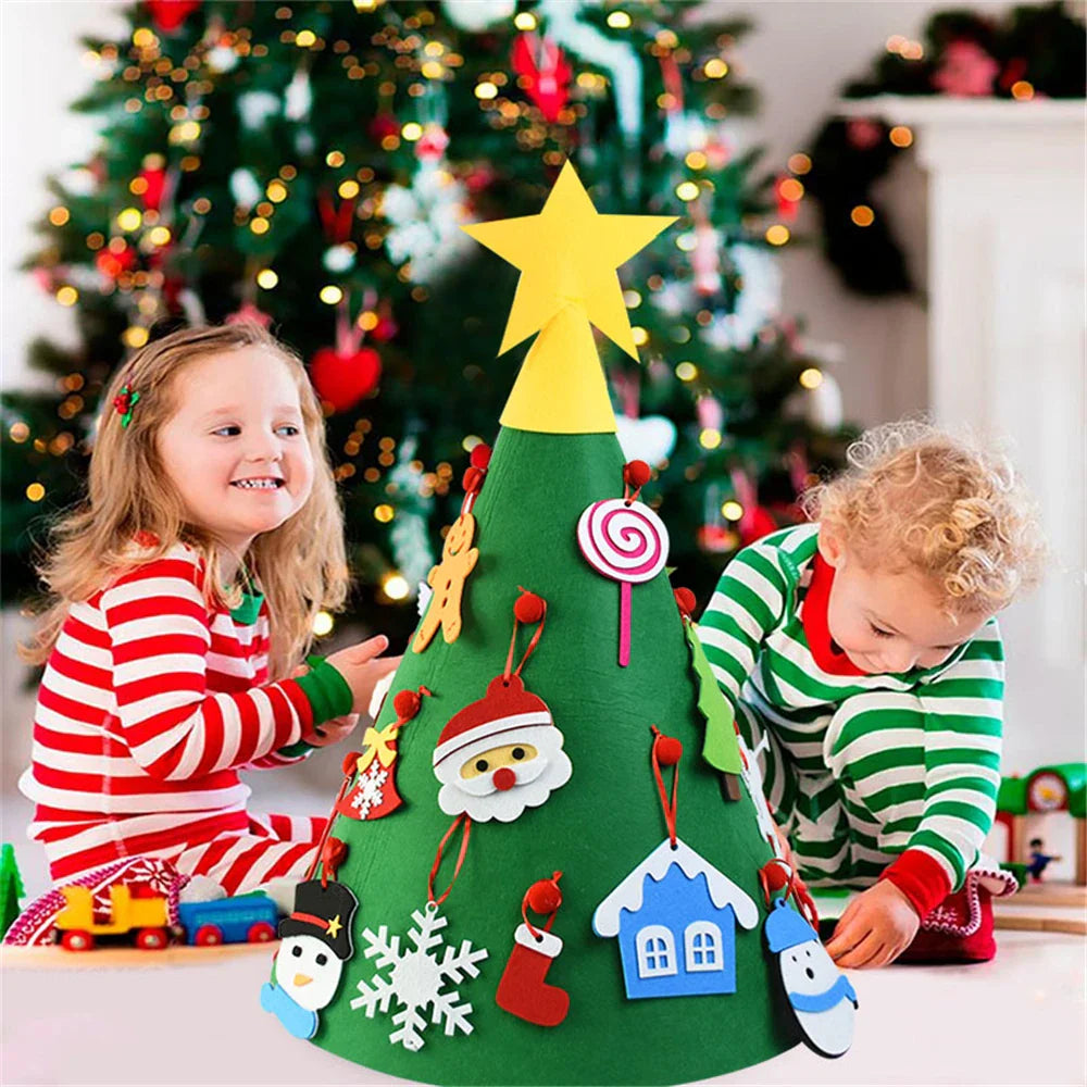 Fidtoy Sapin de Noël en Feutre DIY – Décoration de Noël Interactive pour Enfants