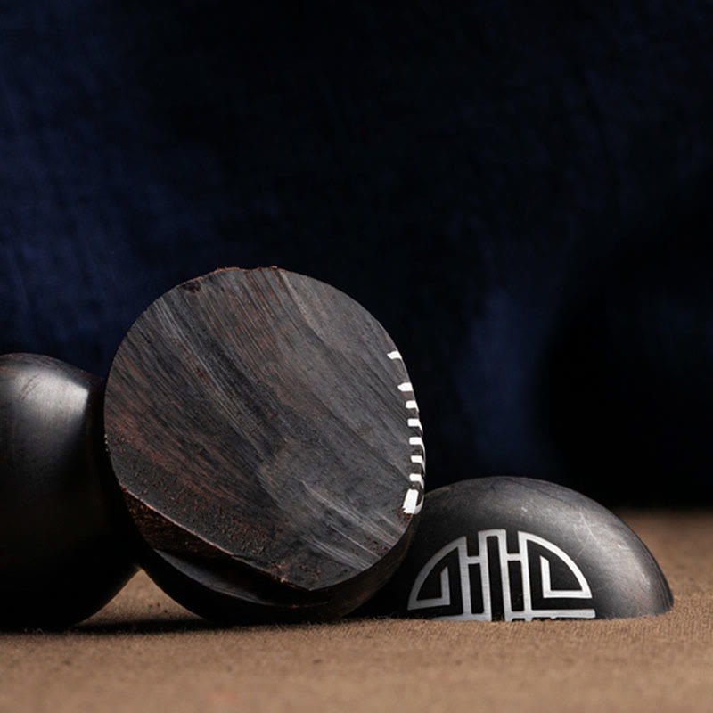 Porte-clés gourde en bois de santal rouge à petites feuilles et ébène du Tibet, protection et chance