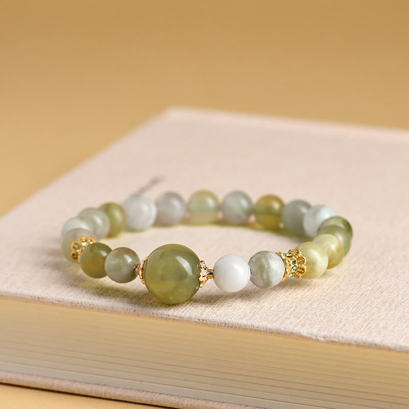 Buddha Stones Green Grape Color Jade Abundance Bracelet Bracelet BS 6