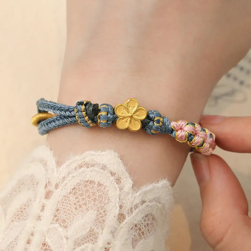 Buddha Stones Peach Blossom Design Wealth String Bracelet Bracelet BS 6