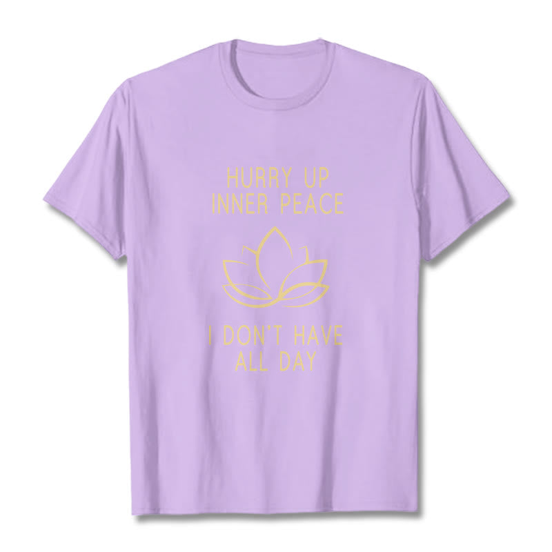 Buddha Stones HURRY UP INNER PEACE Tee T-shirt T-Shirts BS Plum Lotus XXL