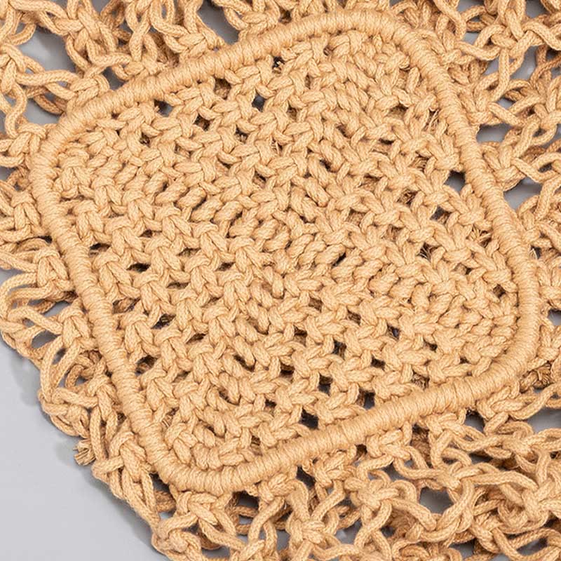 Buddha Stones Hand-woven Cotton Thread Shoulder Bag Handbags Shoulder Bag&Handbags BS 2