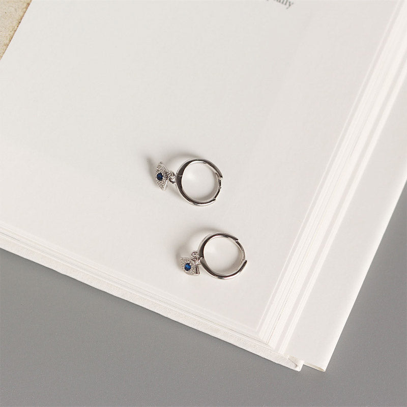 Buddha Stones 925 Sterling Silver Evil Eye Blessing Protection Stud Earrings Earrings BS 7