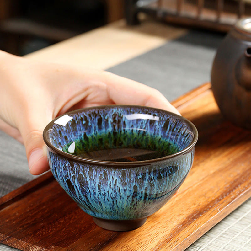 Buddha Stones Multicolor Ceramic Teacup Ocean Wave Tea Cups Cup BS 1