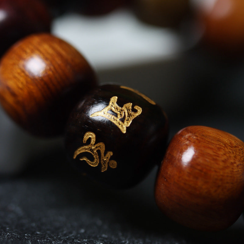 Buddha Stones Tibet Various Wood Om Mani Padme Hum Purity Bracelet Bracelet BS 4