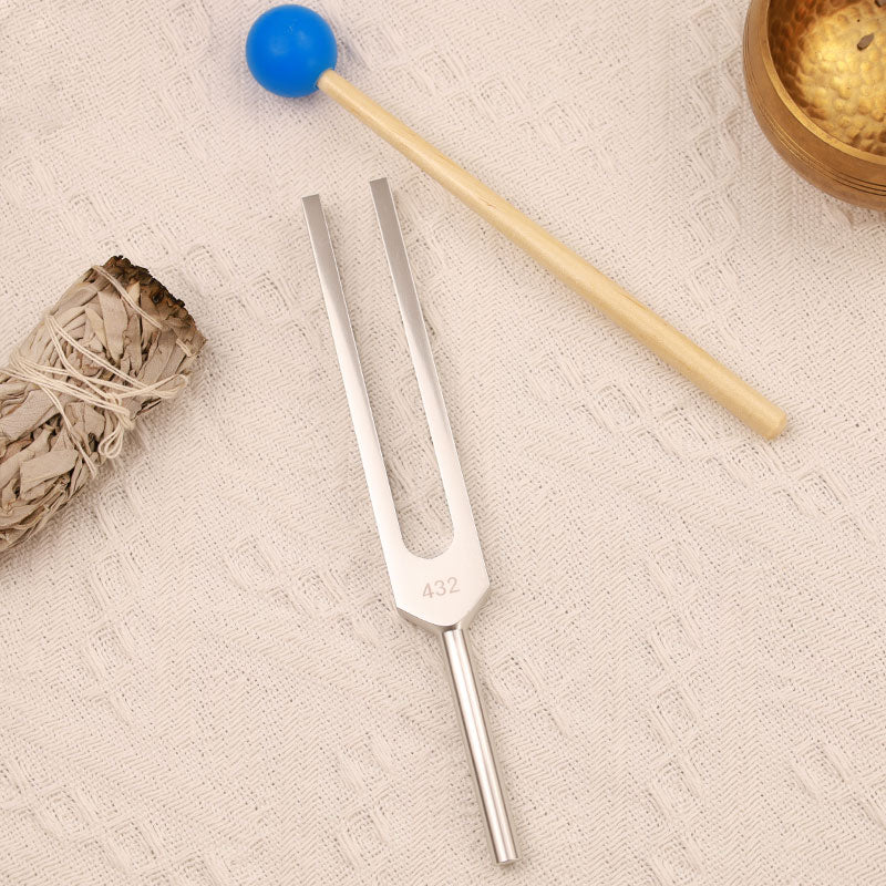 Buddha Stones Tuning Fork 432HZ Aluminum Alloy with Hammer for Mind and Spirit Healing Decorations buddhastoneshop 1