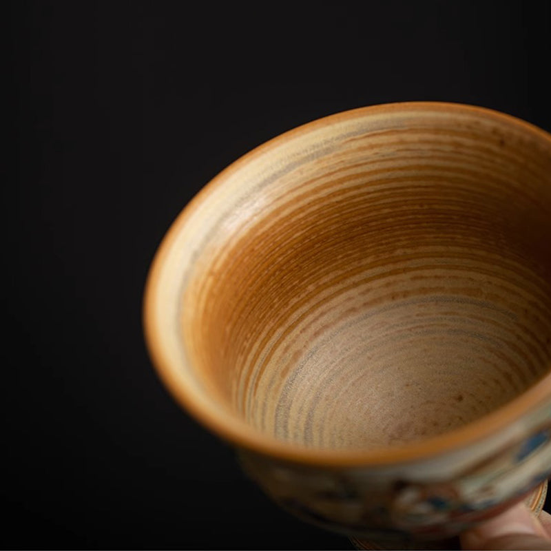 Buddha Stones Dunhuang Flying Apsaras Ceramic Gaiwan Sancai Teacup Kung Fu Tea Cup With Lid Cup BS 6