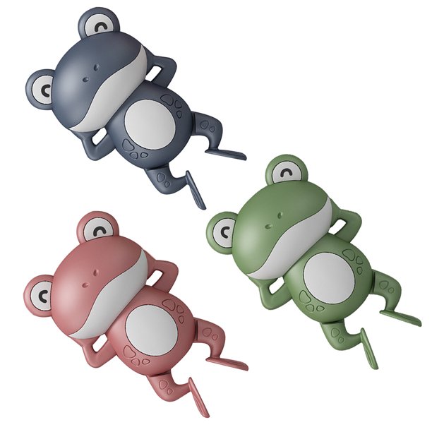Fidtoy Wind-Up Swimming Frog Bath Toys for Toddlers – Floating Frog Water Toys 3 Pack