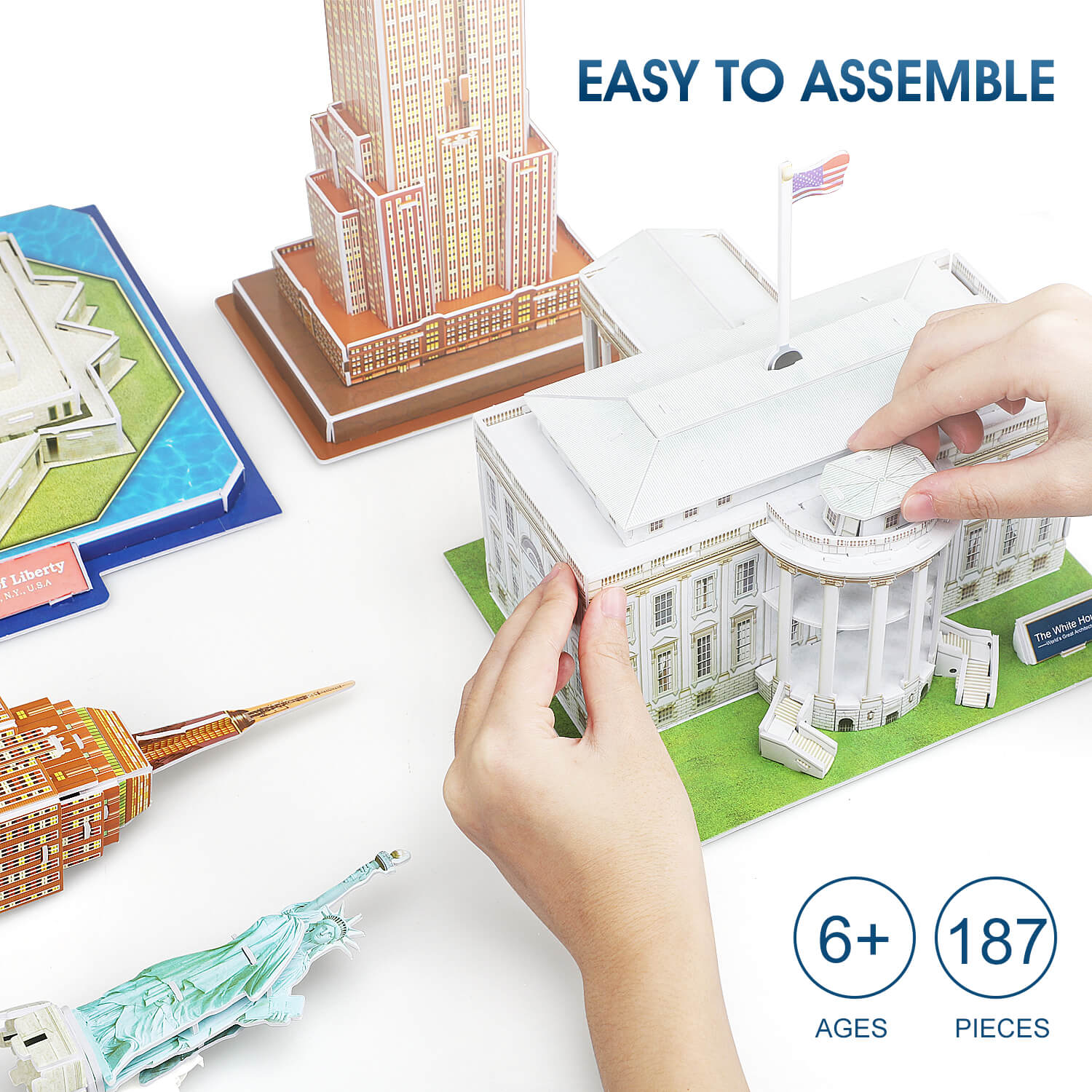 Fidtoy Set de Puzles 3D de Monumentos para Niños y Adultos