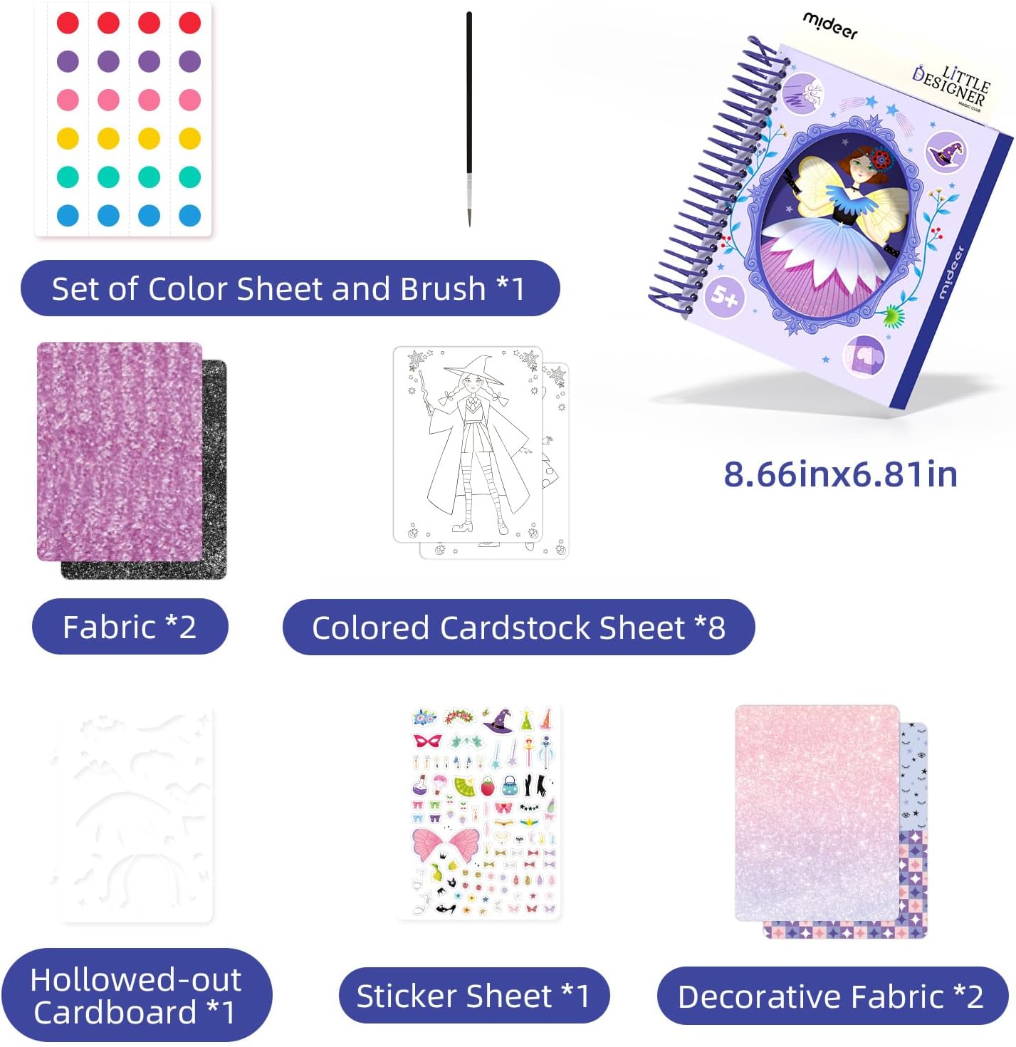 Little Designer - Magic Club | Fashion Design with Fabrics, Accessory stickers, colors