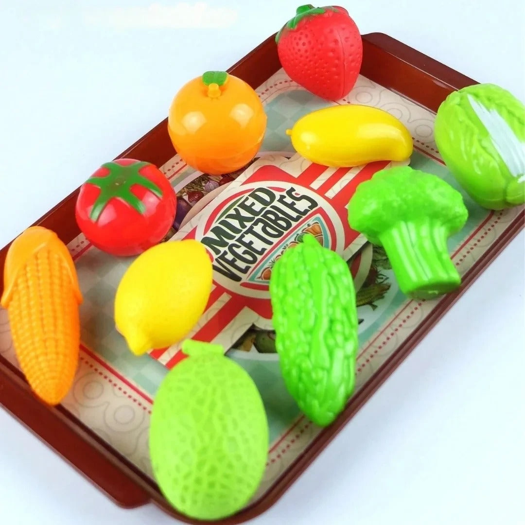 Fidtoy Supermarket Cash Register Pretend Play Kit for Kids | Plastic Checkout Counter Toy Set, Calculator Register, Toy Scanner, Electronic Scale, Fruits & Vegetables, Math Counting & Social Role Play Toy Age 3+