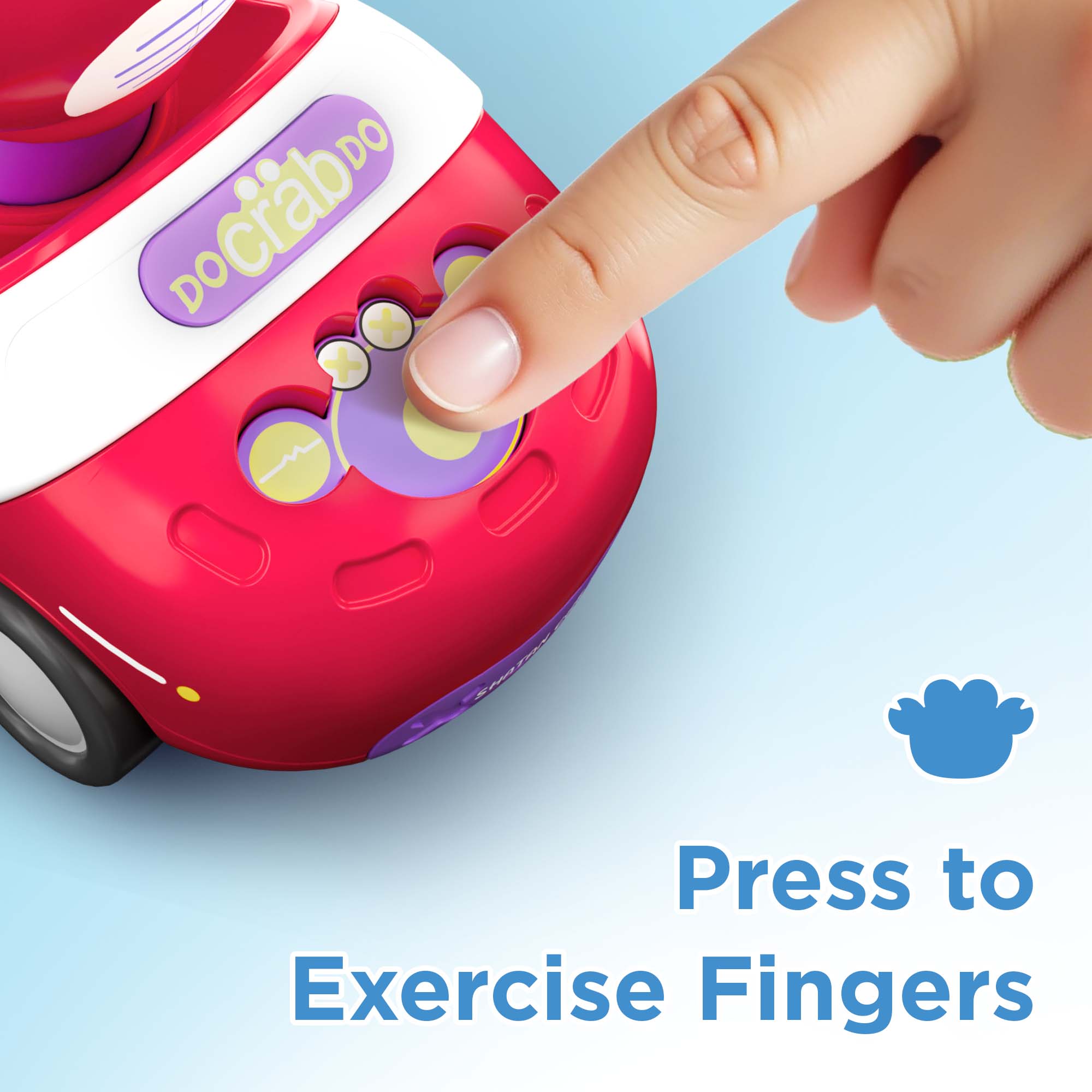 Set de juguetes de coche Fidtoy Press to Go Crab para niños pequeños