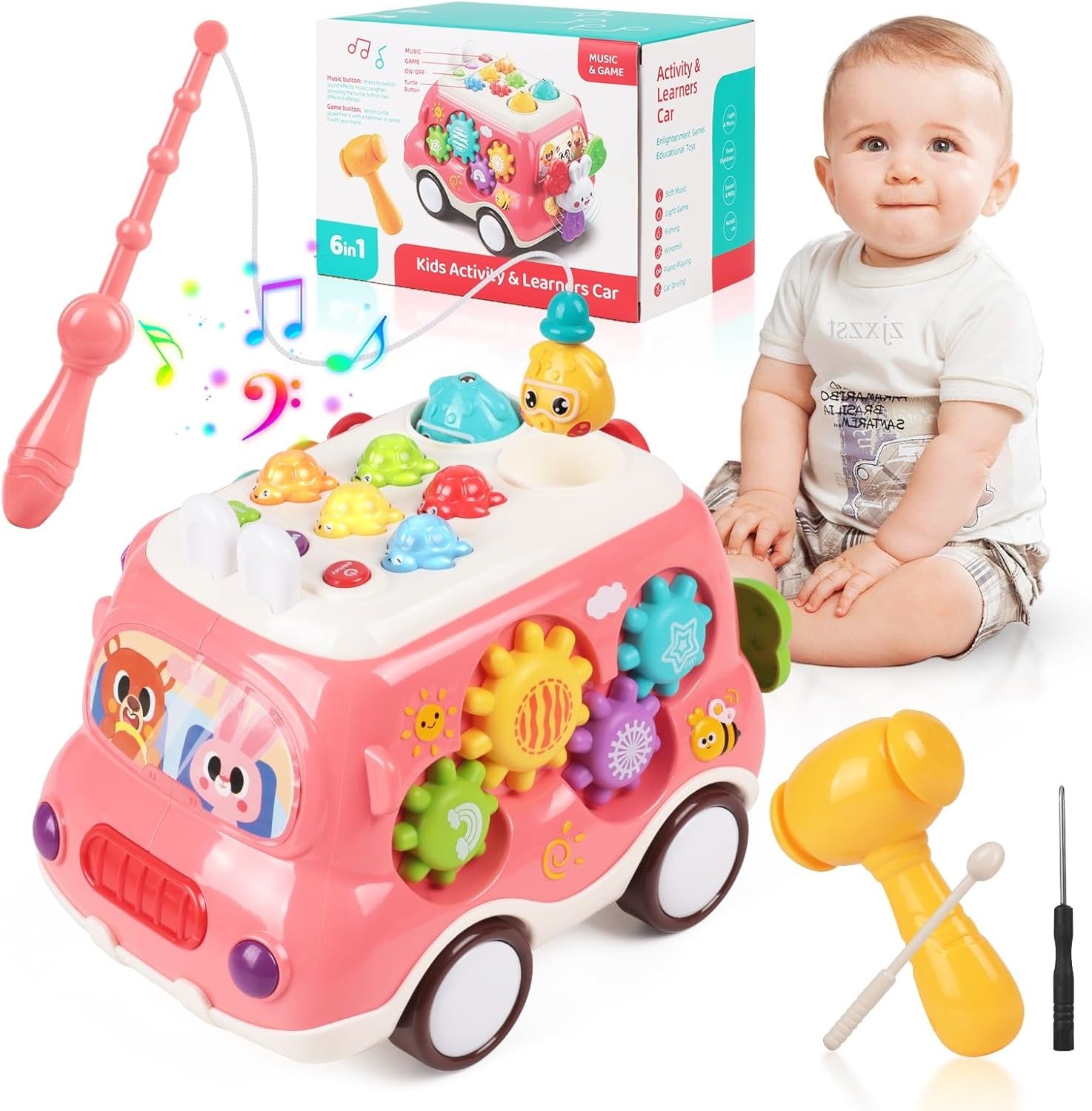 Coche de actividades múltiples 6 en 1 y de aprendizaje - 986