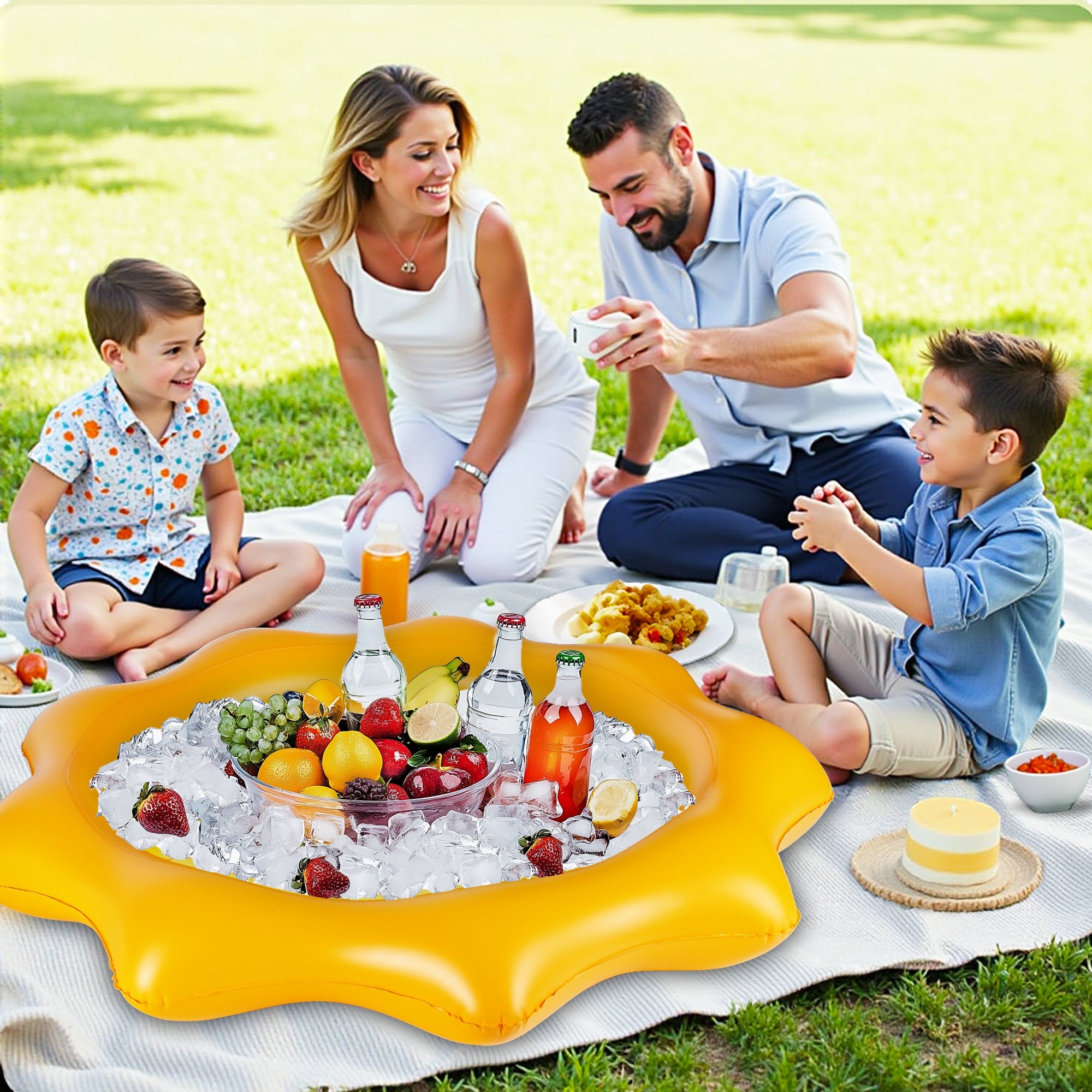 Fidtoy 2-Pack Inflatable Sunflower Serving Bar Cooler Set