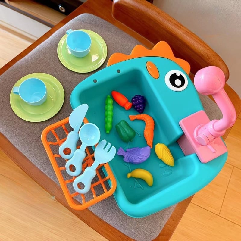 Lavaplatos de cocina Dino con fregadero de agua de juguete - 068