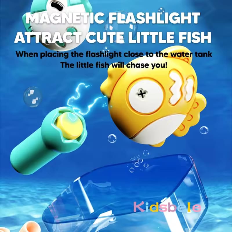 Fidtoy 2in1 Fun Talking Bird Cage and Magnetic Fish Plastic Talking Bird Cage Aquarium Toy with Voice Sensing, Music, Lights and Magnetic Fish Game Ages 2+