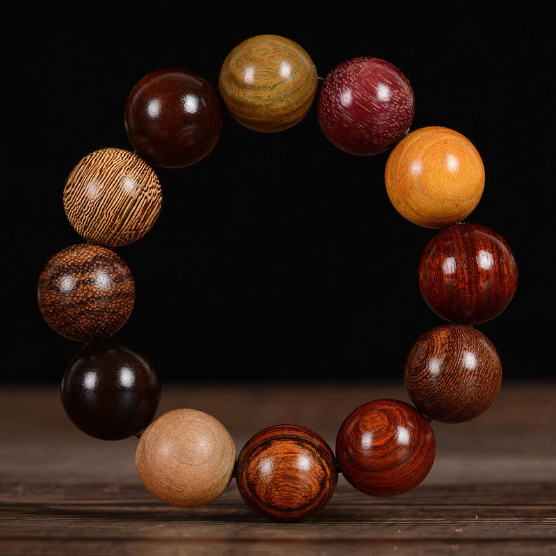 Buddha Stones Multicolored Sandalwood Protection Healing Bracelet Bracelet BS 2