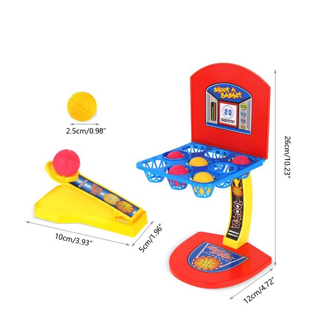 Fidtoy Mini Desktop Basketball Game with Hoop and Catapults
