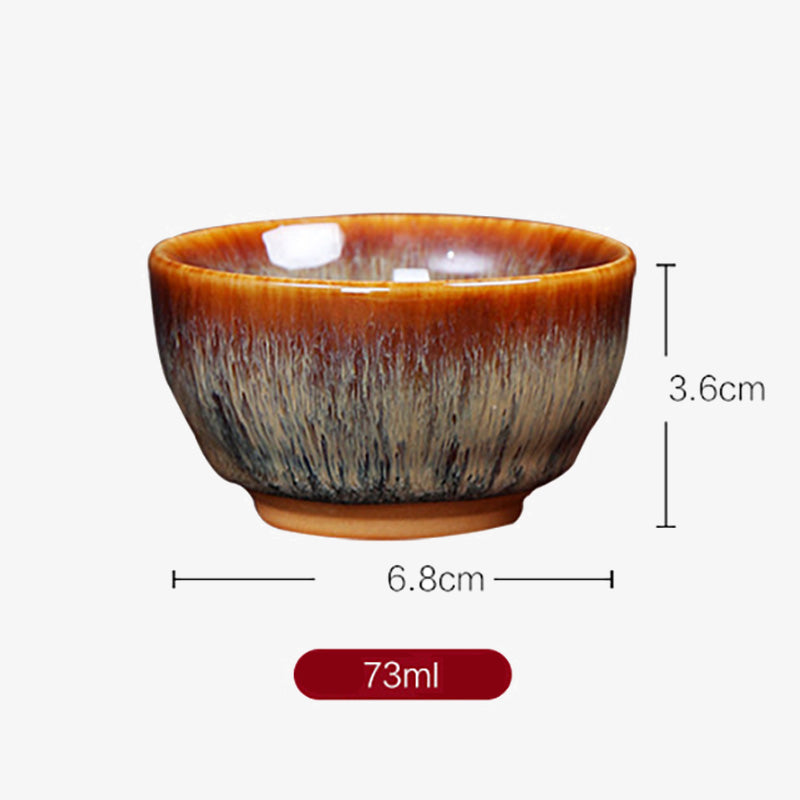 Buddha Stones 12 Chinese Zodiac Pattern Ceramic Teacup Kung Fu Jian Chinese Zhan Tea Cup 73ml Jian Zhan Tea Cup BS 24